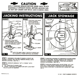 1963 JACKING INSTRUCTIONS, CONVERTIBLE