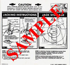 1964 JACKING INSTRUCTIONS, CONVERTIBLE