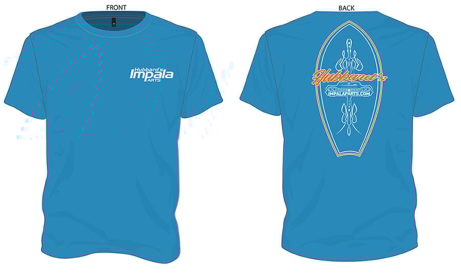 HUBBARDS IMPALA PARTS T-SHIRT 2018, L BLUE