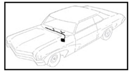 1965 DASH HARNESS, CONSOLE SHIFT MAN. TRANS., W/ FACTORY GAUGES AND UNDER DASH COURTESY LIGHTS