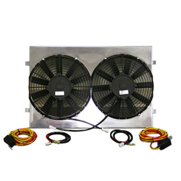 DUAL 11' ELECTRIC FANS With POLISHED FINISH SHROUD