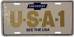 LICENSE PLATE "U-S-A-1 SEE THE USA"