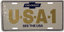 LICENSE PLATE "U-S-A-1 SEE THE USA"