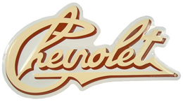 "CHEVROLET"EMBOSSED SIGN,VINTAGE LOGO DESIGN OF 1911 (13"X7")