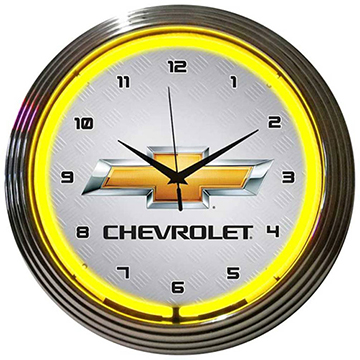 "CHEVROLET SUPERSERVICE" WALL CLOCK,BATTERY INCLUDED,12"FACE (ea)