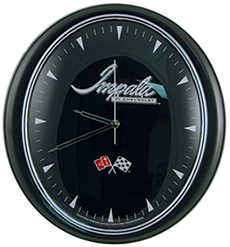 IMPALA OVAL WALL CLOCK,BATTERY INCLUDED,(12 1/2 X 11 5/8)