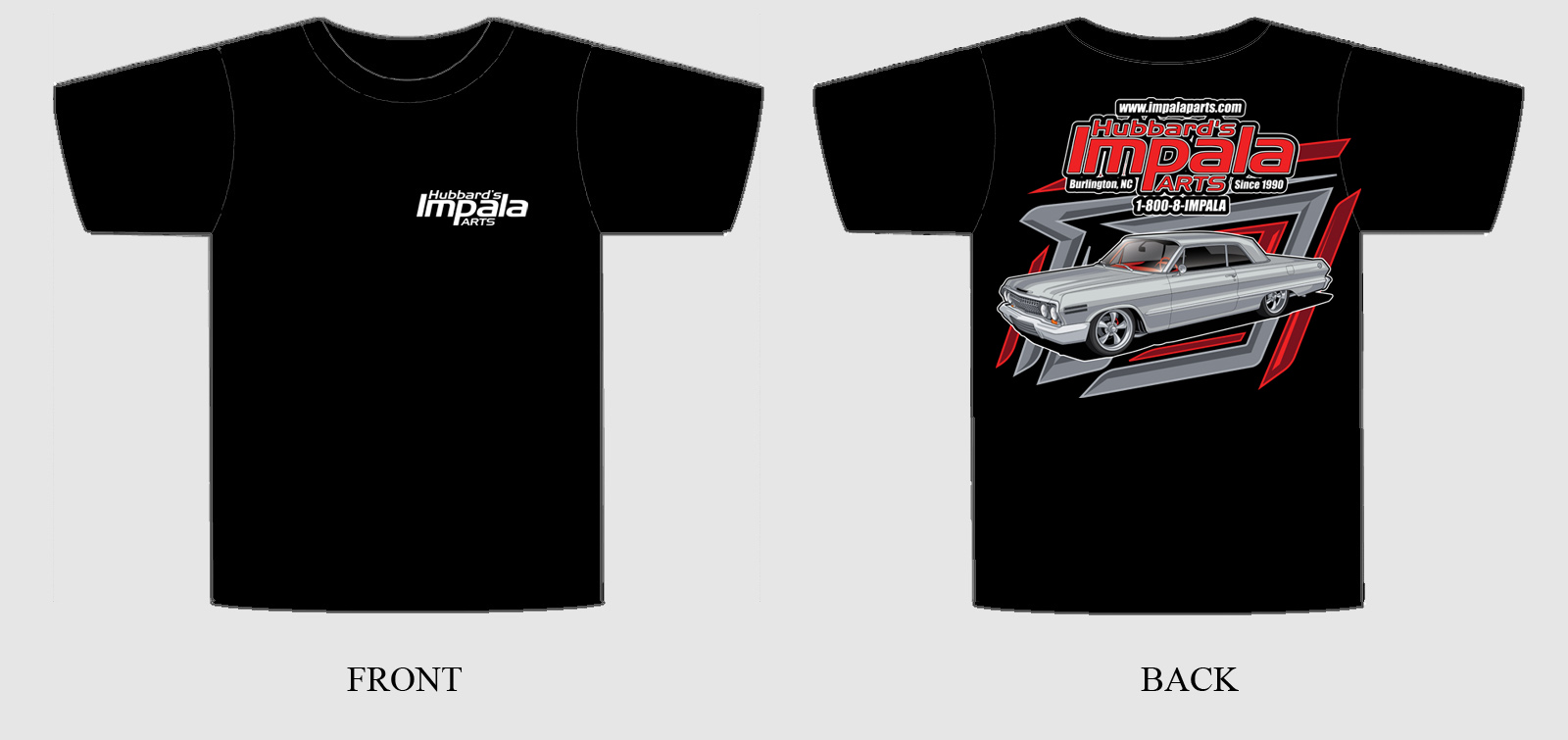 HUBBARDS IMPALA PARTS TSHIRT 2023, 2 XL BLACK (EA)