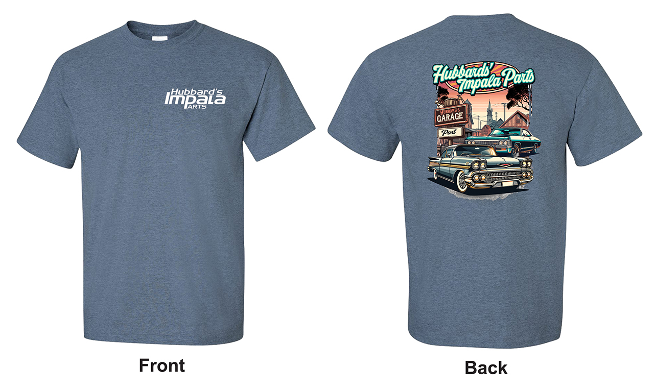HUBBARDS IMPALA PARTS TSHIRT 2024,LG HEATHER INDIGO BLUE (EA)