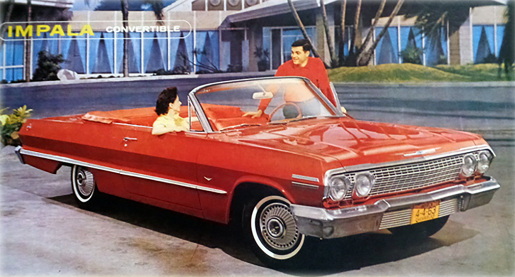 1963 CONVERTIBLE GM DEALER POSTER, REPRINT, 31"x17.5" (ea)